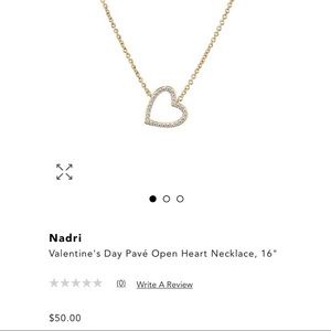 Valentine’s Day Pavé Open Heart Necklace 16”